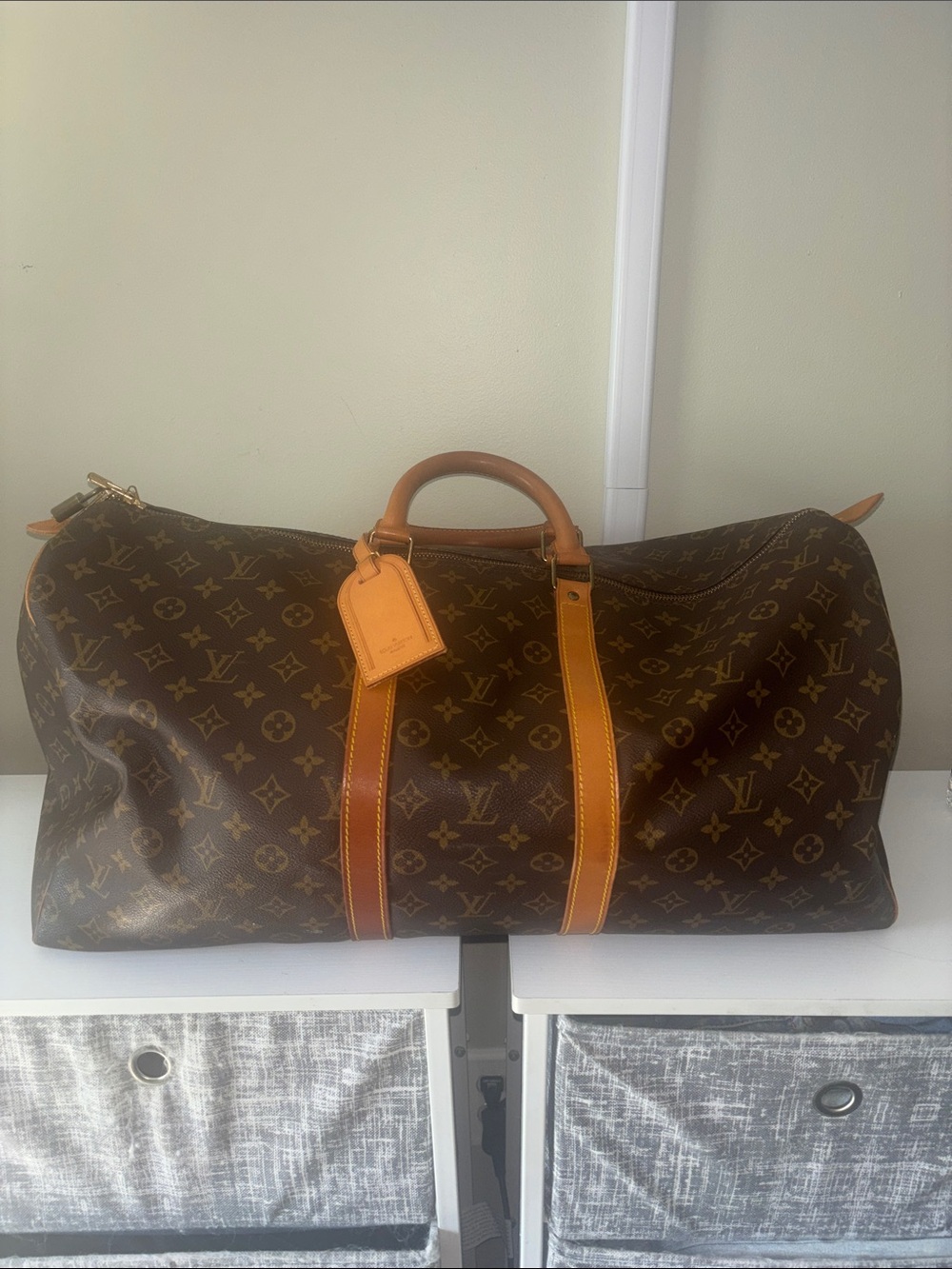 Louis Vuitton Monogram Canvas Travel Duffel with Vachetta Trim